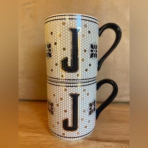 Anthropology Bistro Tile Margot Monogram Mug